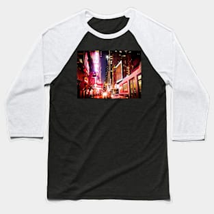 City at Night Baseball T-Shirt